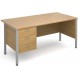 Maestro H Frame Straight Office Desk with Fixed Pedestal 